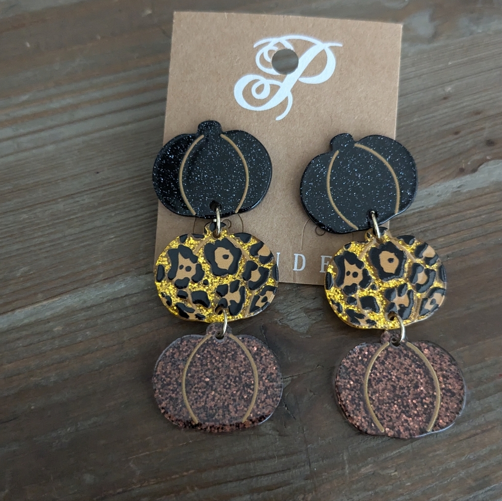 3 Tiered Pumpkin Earrings